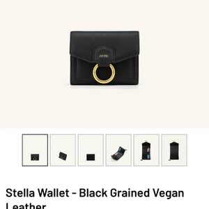 JW PEI Black Grained Vegan Leather Wallet